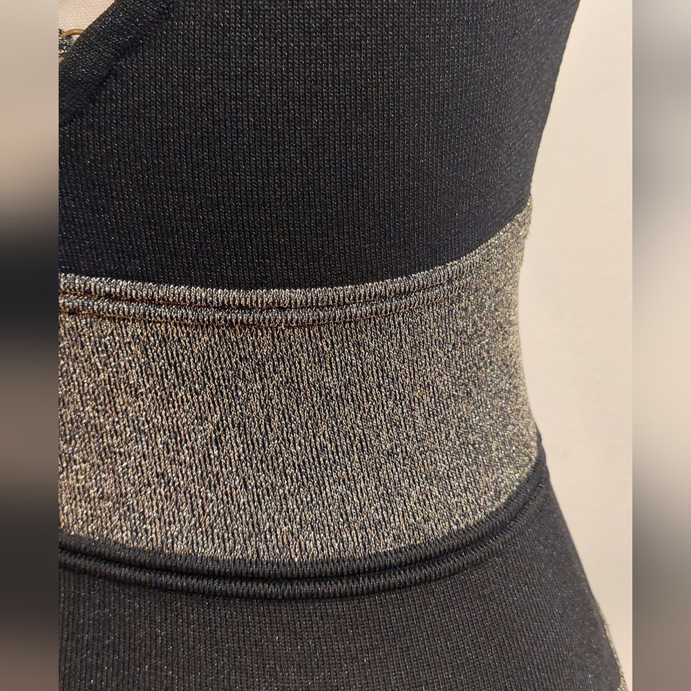Forever 21 Black and Gold Striped Dress - Picture 3 of 8